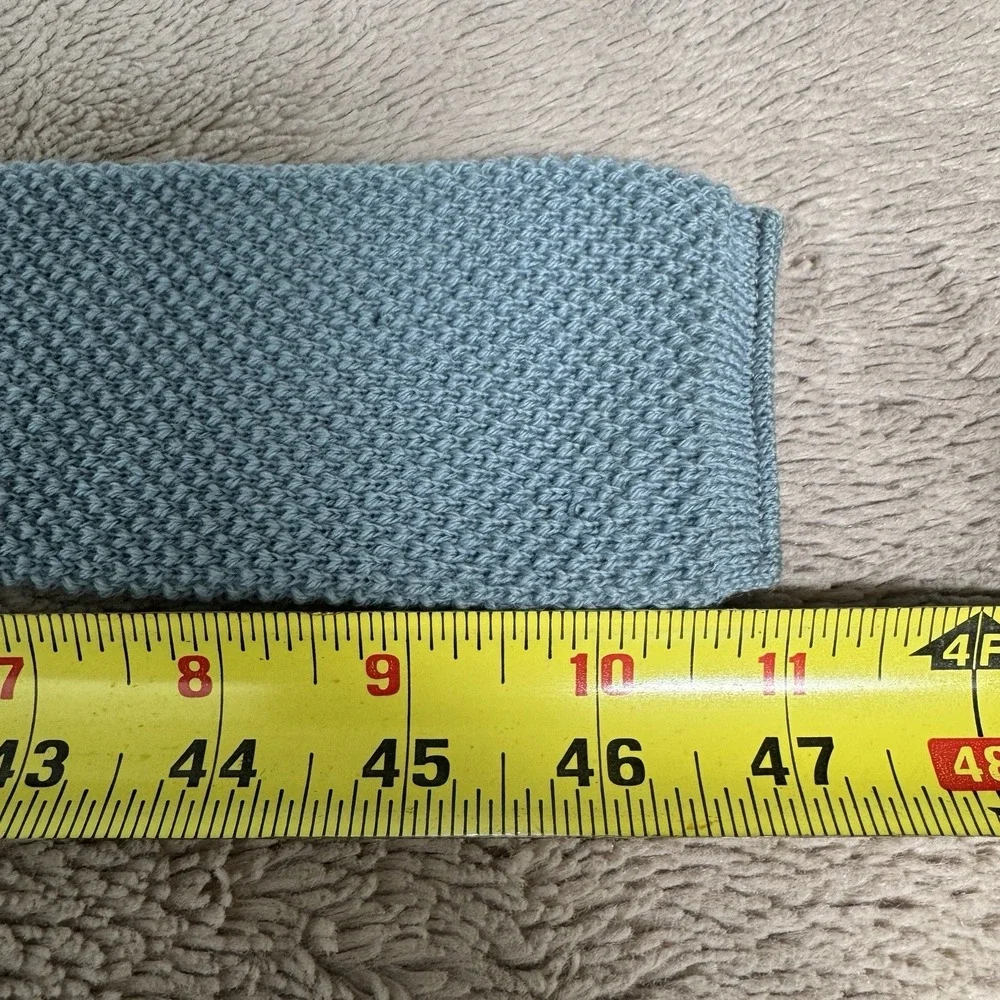 Vintage 100% Virgin Wool Necktie‎ Blue Square End